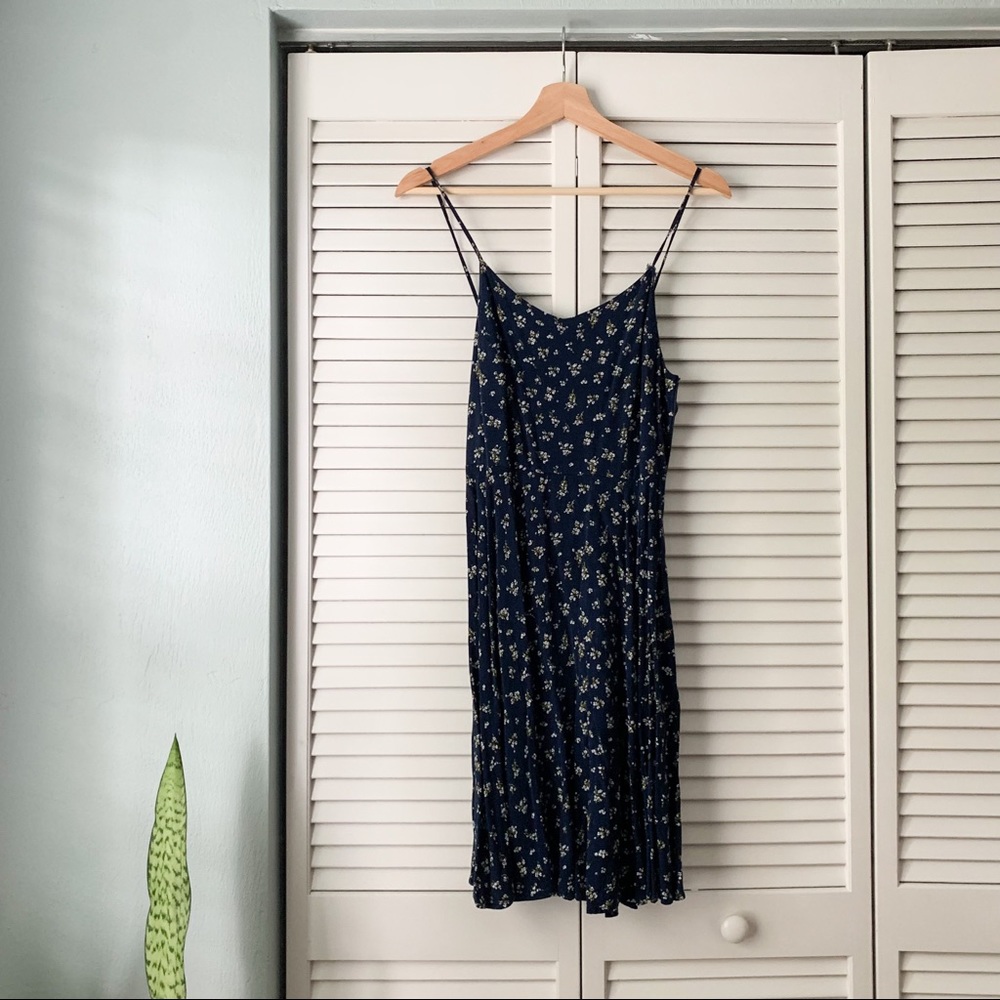 floral and navy sundresses